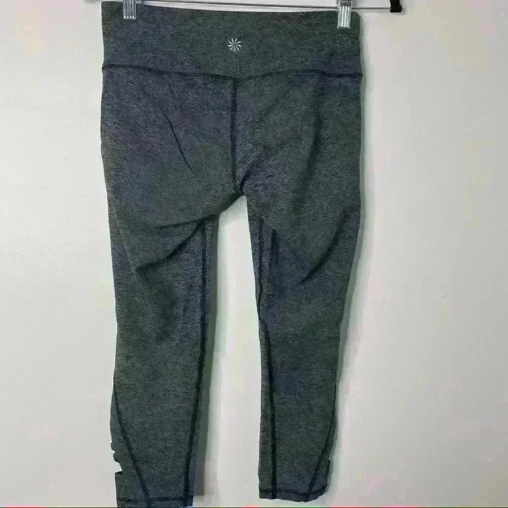 𝅺ATHLETA Grey Spacedye Criss-Cross Capri XS - Picture 2 of 5